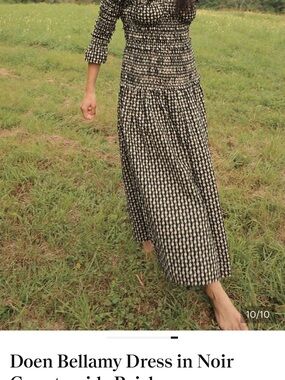 Doen Maxi Skirt in Noir and Cream Pattern
